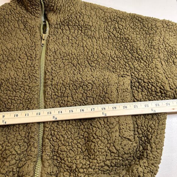 Urban‎ Outfitters Oversized Full Zip Teddy Coat Jacket Sherpa Moss Green Small - Picture 8 of 12
